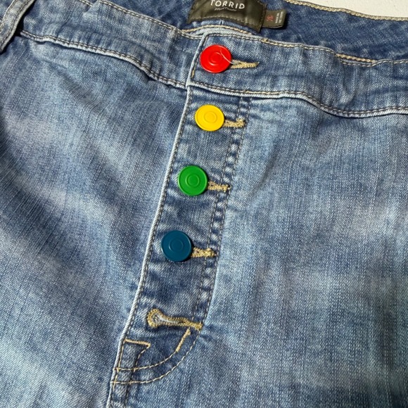 torrid Pants - Torrid Denim Shorts Cotton Rainbow Button Fly Raw Hem Pride Plus Size 26